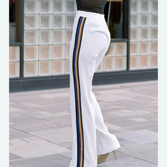Zara side stripes wide leg trouser pant - Picture 11 of 13